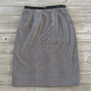 Harve Benard Skirt Size 14‎ 100% Wool Lined Slit Gray Business Career